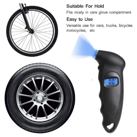 Handheld Tire Gauge Portable Digital LCD Tire Air Pressure Tester red new - Picture 3 of 5